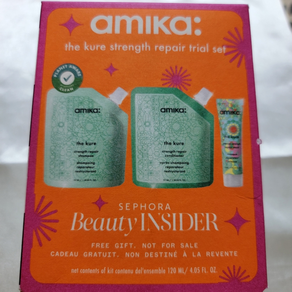 Amika The Kure Strength Repair Set with Orange and Purple Packaging